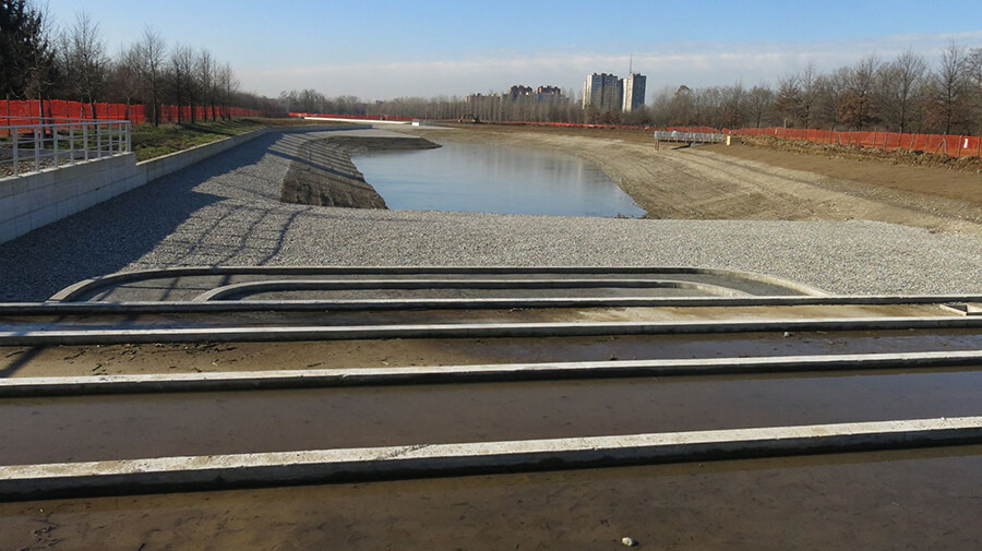 GEOCOMPOSITO BENTONITICO LAGO sequenza posa geomembrana hdpe